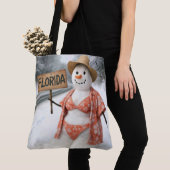 Hitchhiking Snow Lady With Florida Sign Tote Bag (Dichtbij)