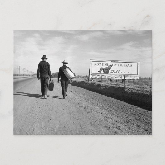 Hitchikers, 1937 briefkaart (Voorkant)