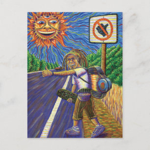 Hitchiking Hobo  Briefkaart