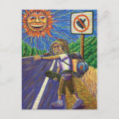 Hitchiking Hobo Briefkaart (Voorkant)