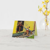 Hitching een Free Ride Train Railroad Box-Car Kaar Kaart (Gele Bloem)