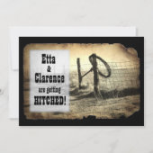 Hitching Post Wedding Invitation Kaart (Voorkant)