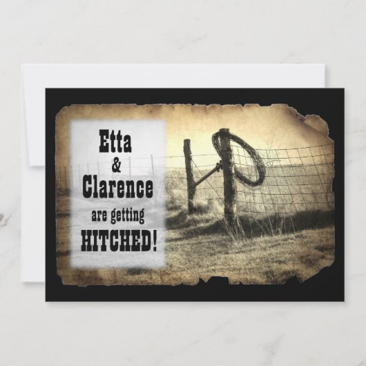 Hitching Post Wedding Invitation Kaart (Voorkant)