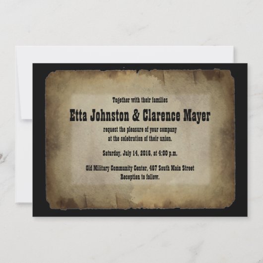 Hitching Post Wedding Invitation Kaart (Achterkant)
