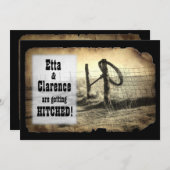 Hitching Post Wedding Invitation Kaart (Voorkant / Achterkant)