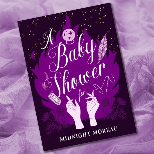 Hitchy Celestial Baby shower Invitation Kaart