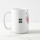 Hitech 3d hart, het hart van de ruimteplaneet en d koffiemok (Links)