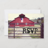 Hitler RSVP-kaarten met een Rode Barn Wedding RSVP Kaartje (Achterkant)