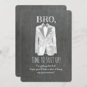 Hitler - Suit up - Funny Groomsman Invite Kaart (Voorkant / Achterkant)