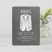 Hitler - Suit up - Funny Groomsman Invite Kaart (Staand voorkant)