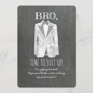 Hitler - Suit up - Funny Groomsman Invite Kaart