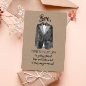 Hitler - Suit up - Funny Groomsman Invite Kaart