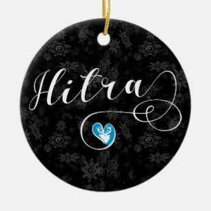 Hitra Flag Heart, Noorwegen Keramisch Ornament