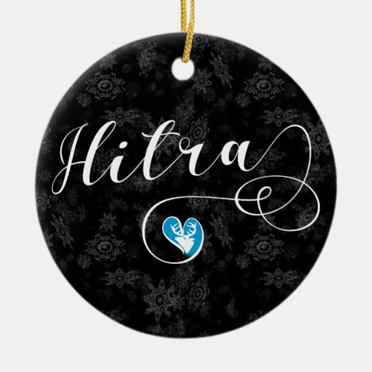 Hitra Flag Heart, Noorwegen Keramisch Ornament (Voorkant)