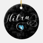 Hitra Flag Heart, Noorwegen Keramisch Ornament (Achterkant)