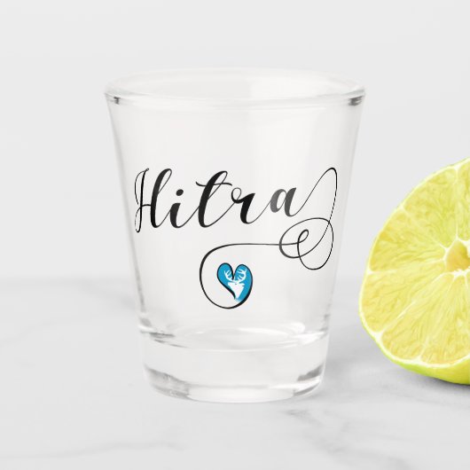 Hitra Flag Heart, Noorwegen Shot Glas (Voorkant)