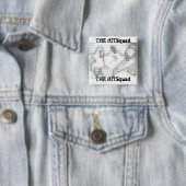 Hitsquad Dames: Gris Vierkante Button 5,1 Cm (In situ)