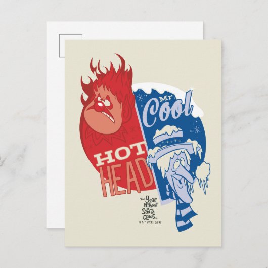Hitte Misére Hete Kop & Sneeuw Misére Meneer Cool Feestdagenkaart (Voorkant / Achterkant)