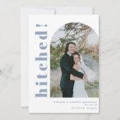 Hitted Arch Photo Dusty Blue Wedding Elopement Aankondiging (Voorkant)