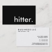 Hitter. Visitekaartje (Voorkant / Achterkant)