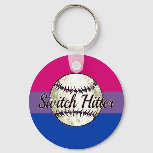 Hitter wisselen met de vlag van Bi Pride Sleutelhanger (Voorkant)