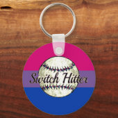 Hitter wisselen met de vlag van Bi Pride Sleutelhanger (Voorkant)