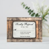 Hittevolle Rustic Wood Wedding RSVP-kaarten RSVP Kaartje (Staand voorkant)