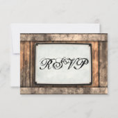 Hittevolle Rustic Wood Wedding RSVP-kaarten RSVP Kaartje (Achterkant)