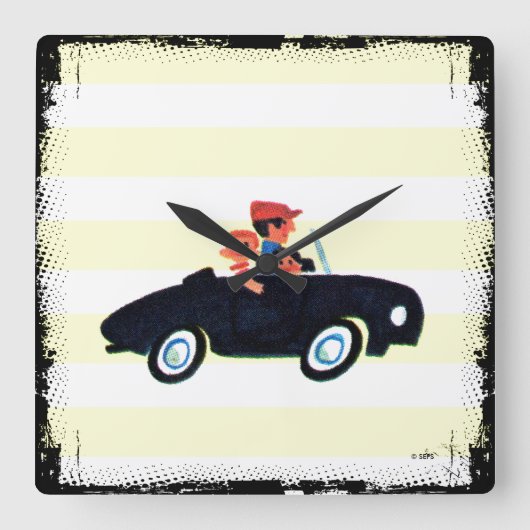 Hitting de Open Road 3 Vierkante Klok (Voorkant)