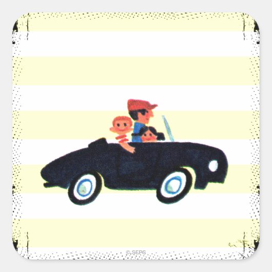 Hitting de Open Road 3 Vierkante Sticker (Voorkant)