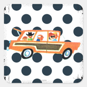 Hitting de Open Road 4 Vierkante Sticker
