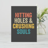 Hitting Holes & Crushing Souls Grappige Cornhole G Kaart (Staand voorkant)