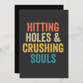 Hitting Holes & Crushing Souls Grappige Cornhole G Kaart (Voorkant / Achterkant)