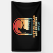 Hitting Holes en Crushing Souls Funny Cornhole Spandoek (Verticaal)