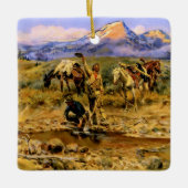 “Hitting Pay Dirt” door Charles M Russell Keramisch Ornament (Voorkant)