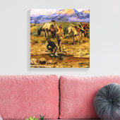 "Hitting Pay Dirt" van Charles M Russell Canvas Afdruk (Insitu (Woonkamer))