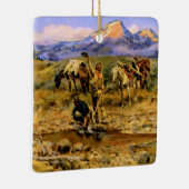 "Hitting Pay Dirt" van Charles M Russell Keramisch Ornament (Rechts)