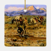 "Hitting Pay Dirt" van Charles M Russell Keramisch Ornament (Achterkant)