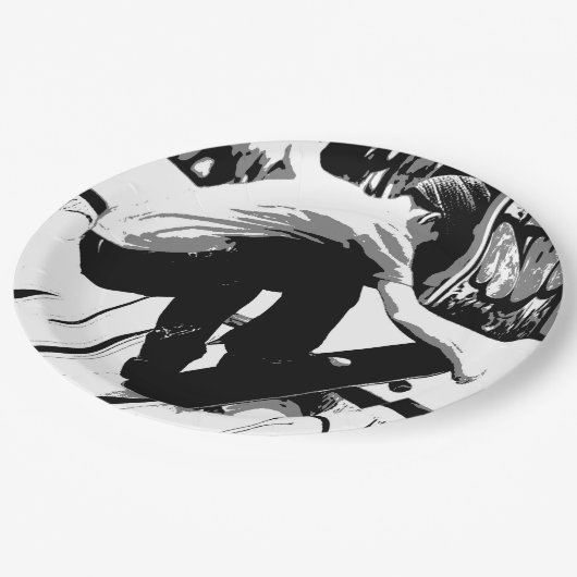 Hitting the Ramp - Skateboarder Papieren Bordje (Gekanteld)