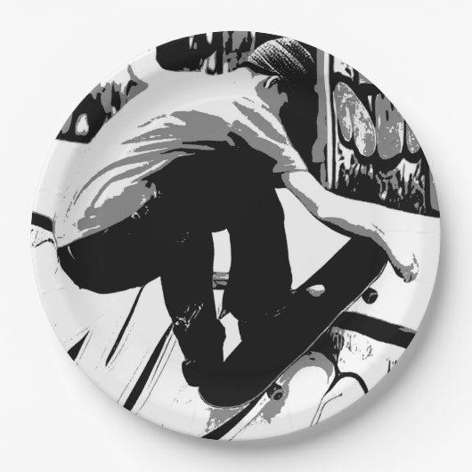 Hitting the Ramp - Skateboarder Papieren Bordje (Voorkant)