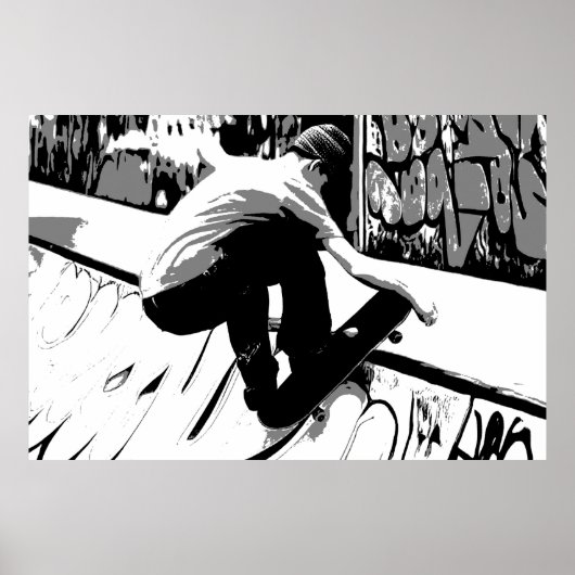 Hitting the Ramp - Skateboarder Poster (Voorkant)