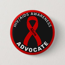 HIV/AIDS Advocate Ribbon Black Button