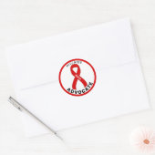 HIV/AIDS Advocate Ribbon White Round Sticker (Envelop)