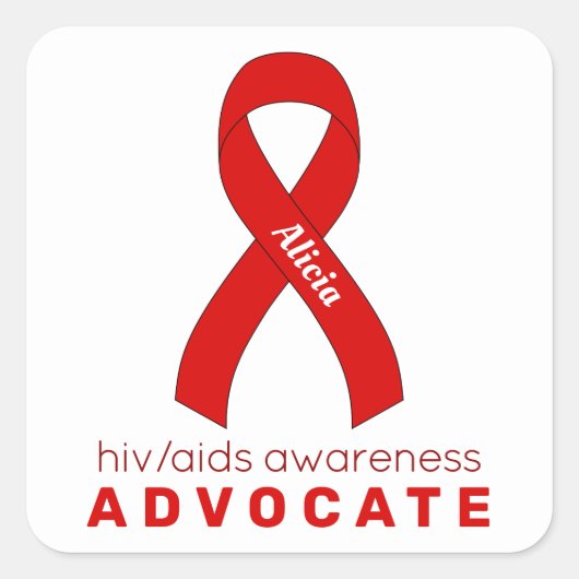 HIV/AIDS Advocate White Square Sticker (Voorkant)