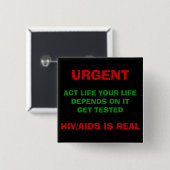 HIV/AIDS AWAREESS Button - Gepersonaliseerd (Voorkant /achterkant)