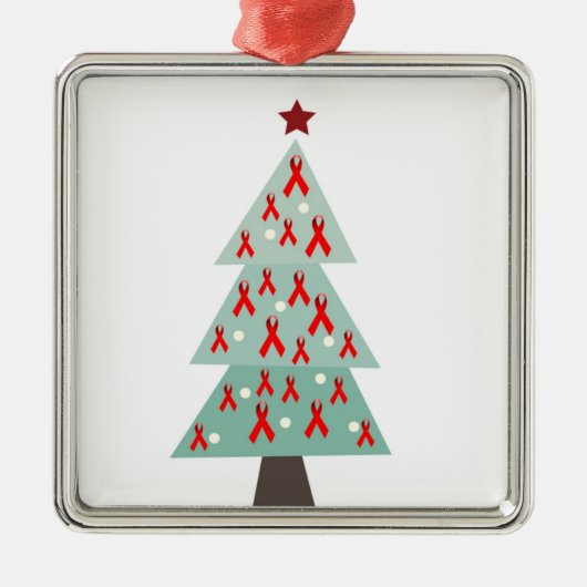 HIV Aids Awareness Kerstboom Metalen Ornament (Voorkant)