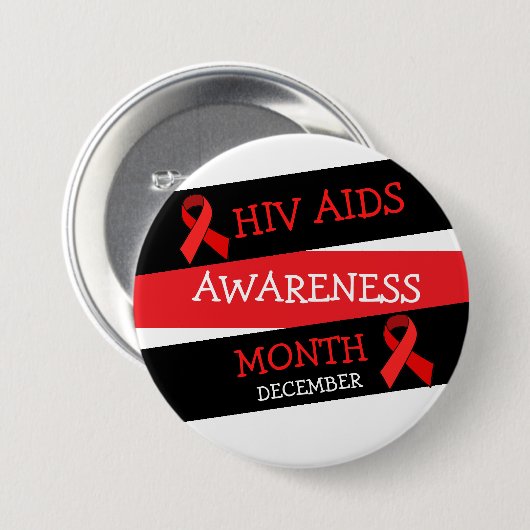 HIV AIDS AWARENESS MAAND December - Button (Voorkant /achterkant)
