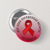 HIV AIDS AWARENESS MAAND DECEMBER BUTTON (Voorkant /achterkant)