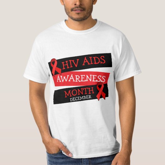 HIV AIDS AWARENESS MAAND December Button Shirt (Voorkant)