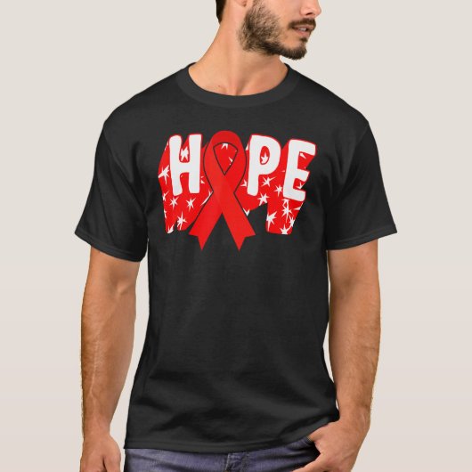 Hiv Aids Awareness Month Hope Red Ribbon Warrior S T-shirt (Voorkant)